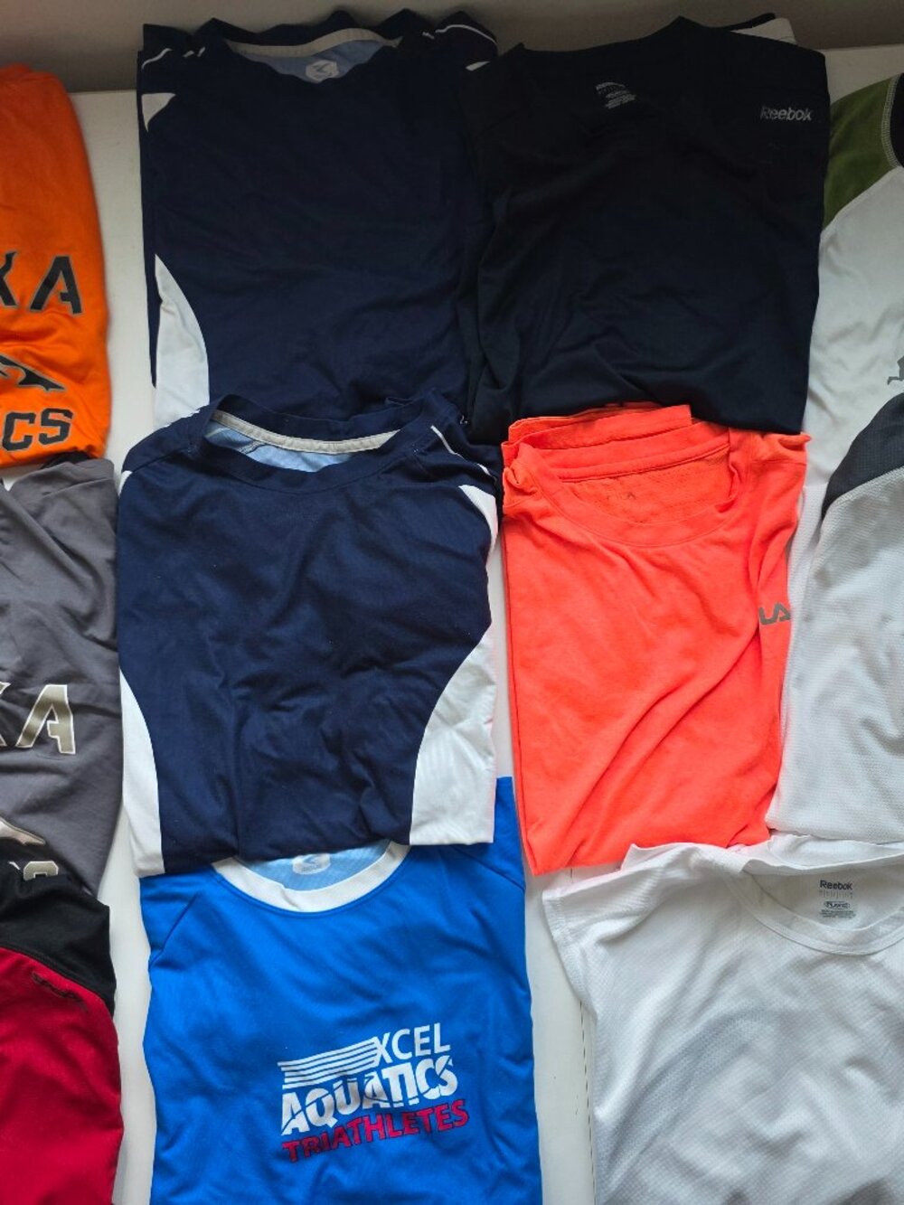 Men's Large Various Activewear Bundle Short Sleeve/Long Sleeve Set 11 Pieces